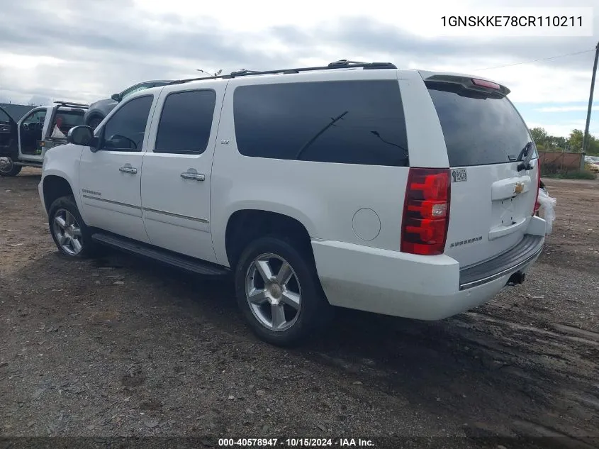 2012 Chevrolet Suburban 1500 Ltz VIN: 1GNSKKE78CR110211 Lot: 40578947