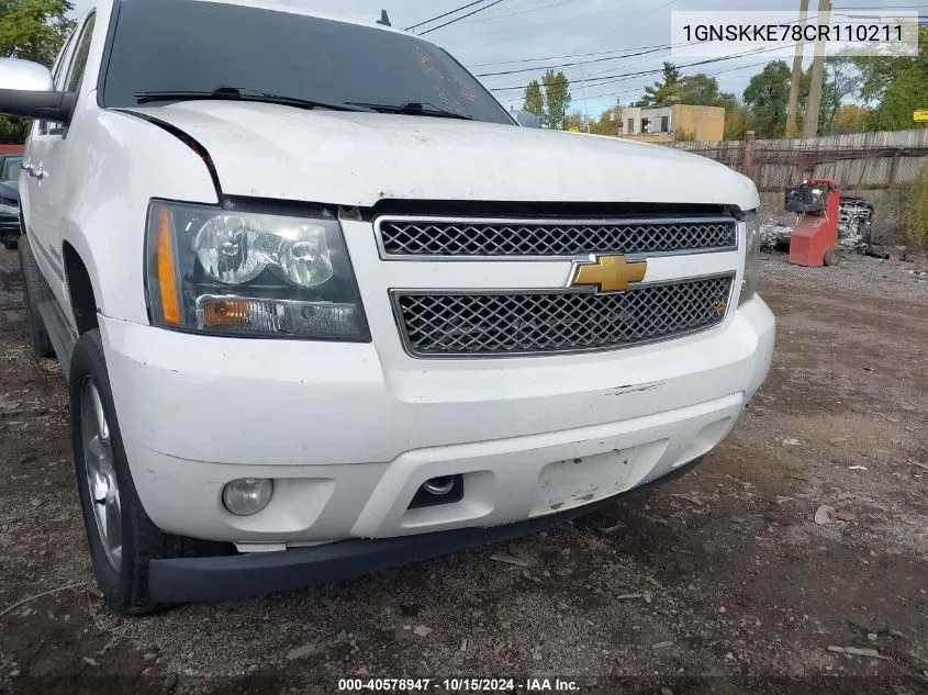 2012 Chevrolet Suburban 1500 Ltz VIN: 1GNSKKE78CR110211 Lot: 40578947