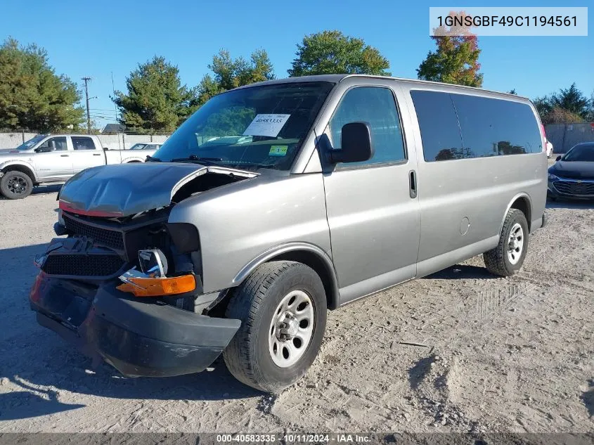 2012 Chevrolet Express 1500 Ls VIN: 1GNSGBF49C1194561 Lot: 40583335