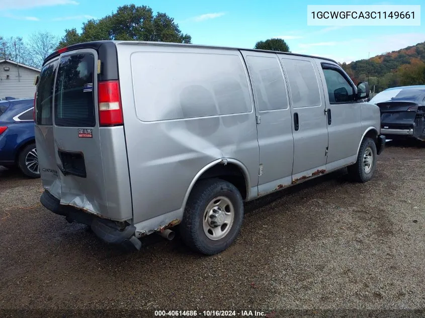 2012 Chevrolet Express 2500 Work Van VIN: 1GCWGFCA3C1149661 Lot: 40614686