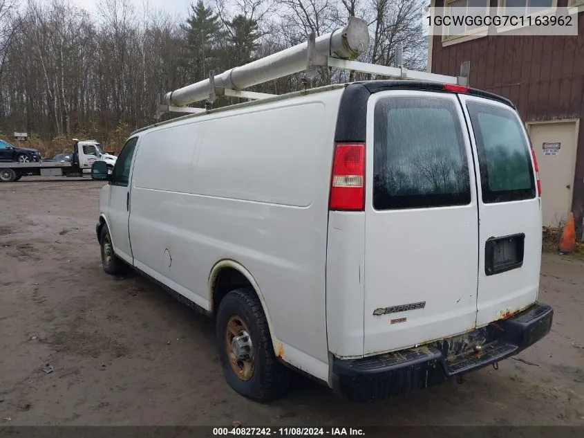 2012 Chevrolet Express Cargo Van Work Van VIN: 1GCWGGCG7C1163962 Lot: 40827242