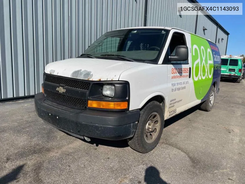 2012 Chevrolet Express G1500 VIN: 1GCSGAFX4C1143093 Lot: 40828087