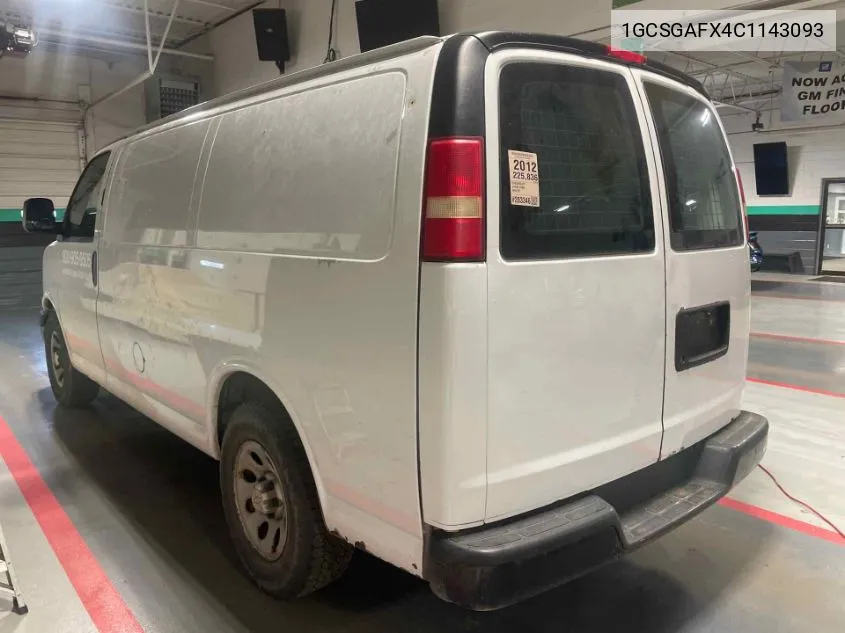 2012 Chevrolet Express G1500 VIN: 1GCSGAFX4C1143093 Lot: 40828087