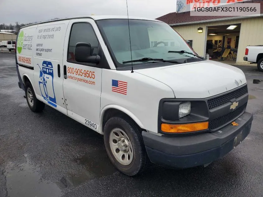 2012 Chevrolet Express G1500 VIN: 1GCSGAFX3C1190566 Lot: 40856281