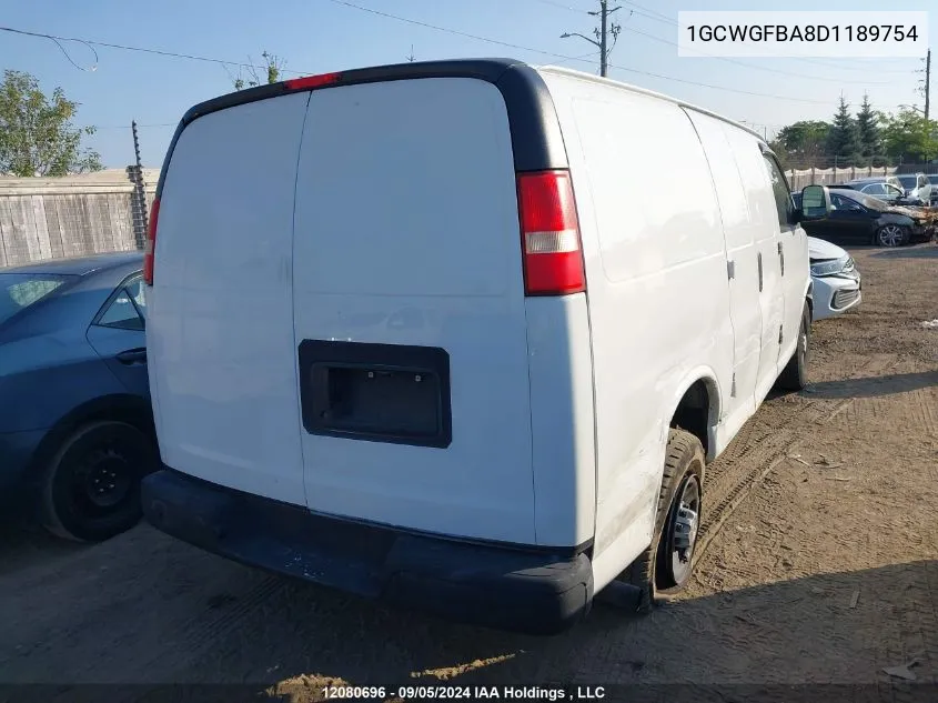 2013 Chevrolet Express VIN: 1GCWGFBA8D1189754 Lot: 12080696