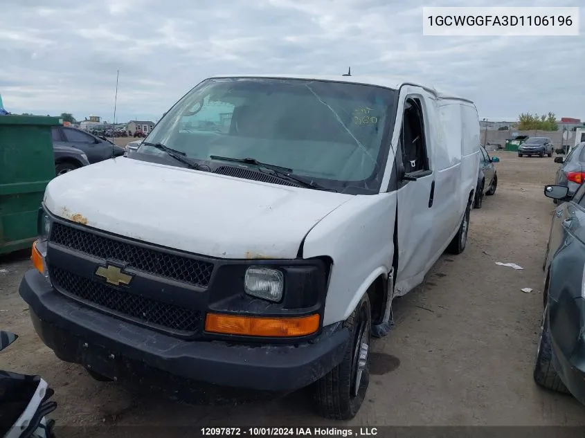 2013 Chevrolet Express 2500 VIN: 1GCWGGFA3D1106196 Lot: 12097872