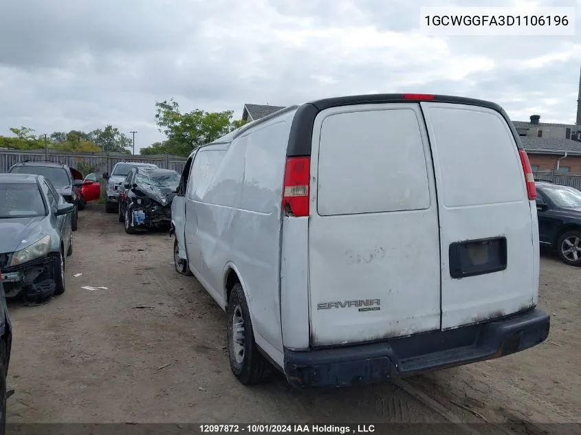 2013 Chevrolet Express 2500 VIN: 1GCWGGFA3D1106196 Lot: 12097872