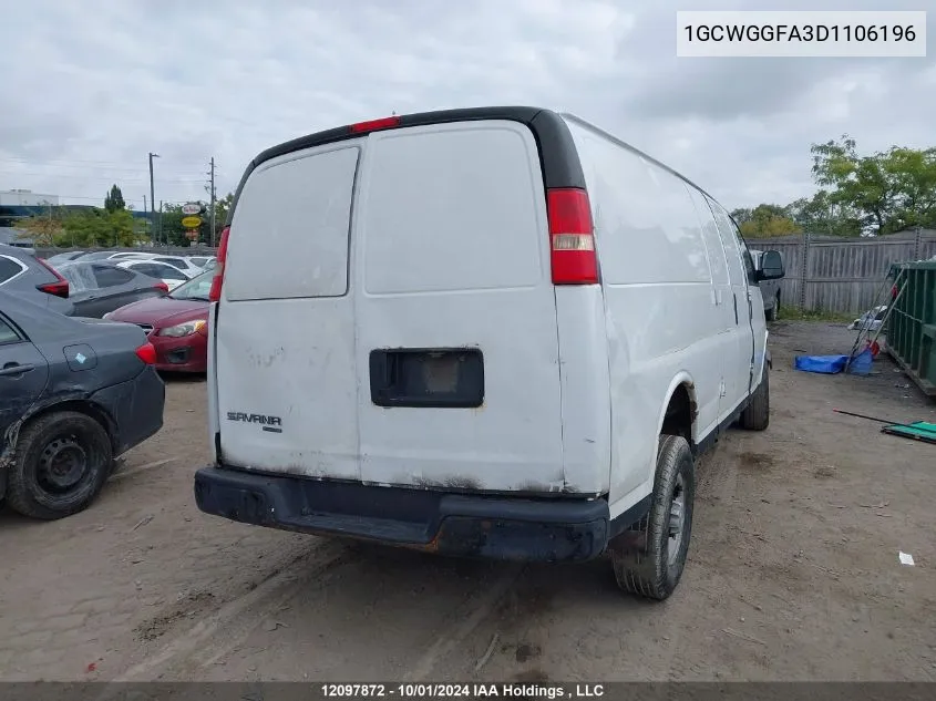 2013 Chevrolet Express 2500 VIN: 1GCWGGFA3D1106196 Lot: 12097872