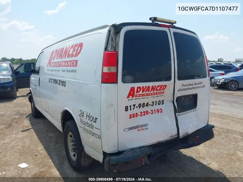 1GCWGFCA7D1107477 2013 Chevrolet Express 2500 Work Van