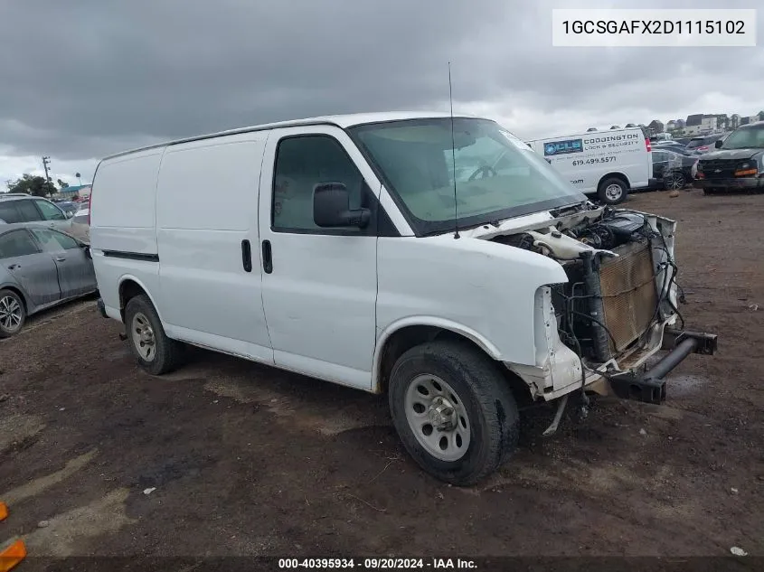 1GCSGAFX2D1115102 2013 Chevrolet Express 1500 Work Van