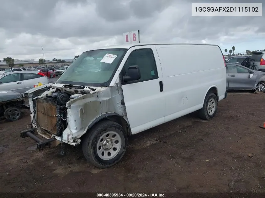 2013 Chevrolet Express 1500 Work Van VIN: 1GCSGAFX2D1115102 Lot: 40395934