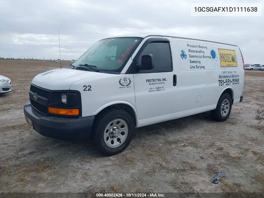 2013 Chevrolet Express 1500 Work Van VIN: 1GCSGAFX1D1111638 Lot: 40502426