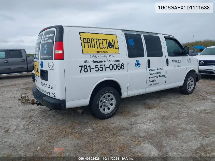 1GCSGAFX1D1111638 2013 Chevrolet Express 1500 Work Van