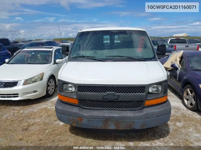 2013 Chevrolet Express G2500 VIN: 1GCWGFCA2D1160071 Lot: 40504146