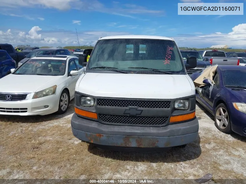 2013 Chevrolet Express G2500 VIN: 1GCWGFCA2D1160071 Lot: 40504146