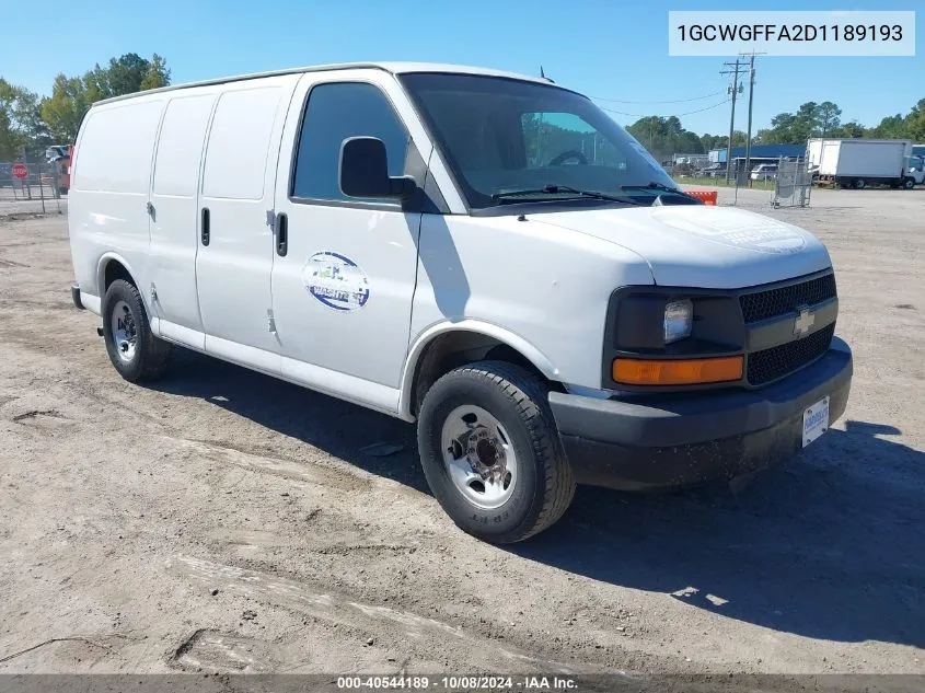 2013 Chevrolet Express 2500 Work Van VIN: 1GCWGFFA2D1189193 Lot: 40544189