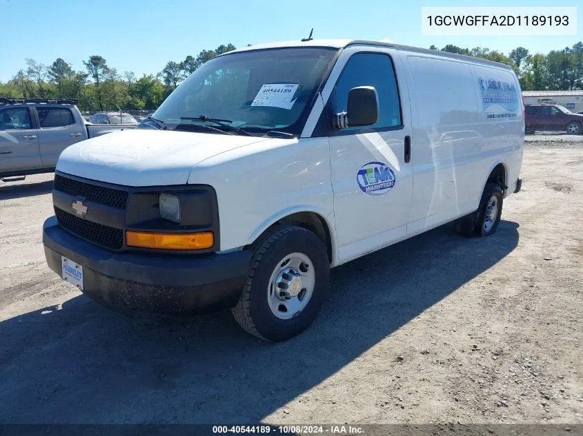 2013 Chevrolet Express 2500 Work Van VIN: 1GCWGFFA2D1189193 Lot: 40544189