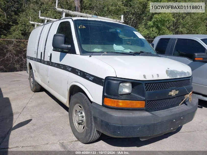 2013 Chevrolet Express 2500 Work Van VIN: 1GCWGFBAXD1118801 Lot: 40591133