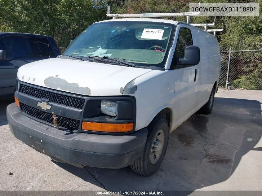 2013 Chevrolet Express 2500 Work Van VIN: 1GCWGFBAXD1118801 Lot: 40591133