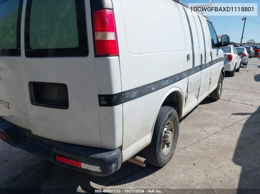 2013 Chevrolet Express 2500 Work Van VIN: 1GCWGFBAXD1118801 Lot: 40591133