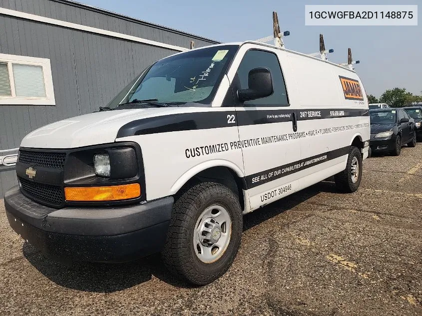 2013 Chevrolet Express 2500 Work Van VIN: 1GCWGFBA2D1148875 Lot: 40659367