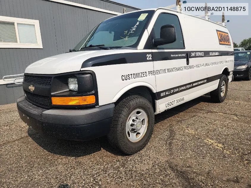 2013 Chevrolet Express 2500 Work Van VIN: 1GCWGFBA2D1148875 Lot: 40659367