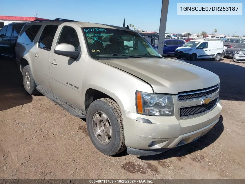 2013 Chevrolet Suburban 1500 Lt VIN: 1GNSCJE07DR263187 Lot: 40713789