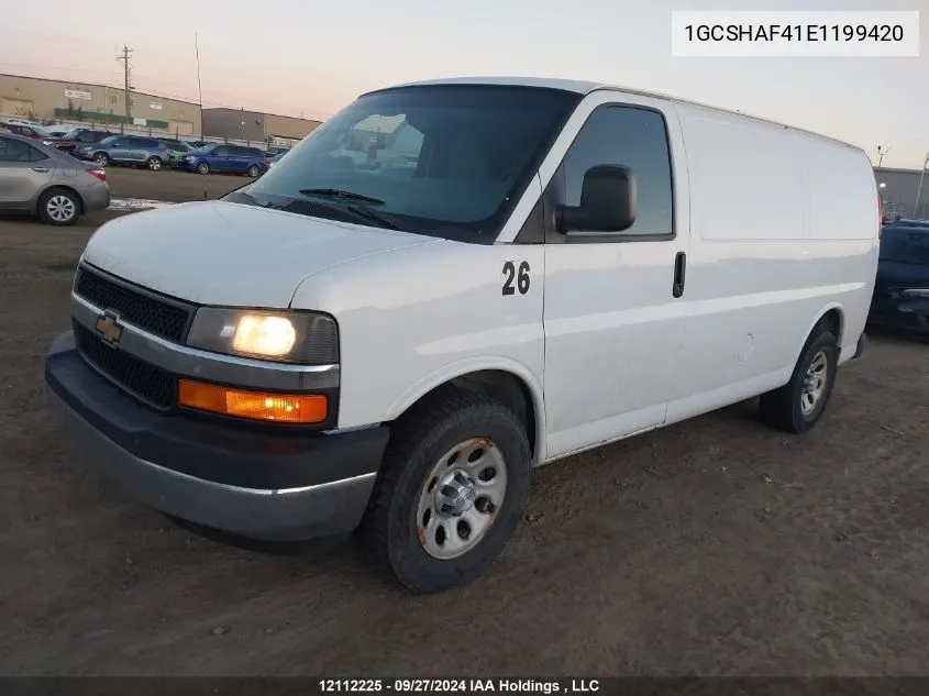 2014 Chevrolet Express VIN: 1GCSHAF41E1199420 Lot: 12112225