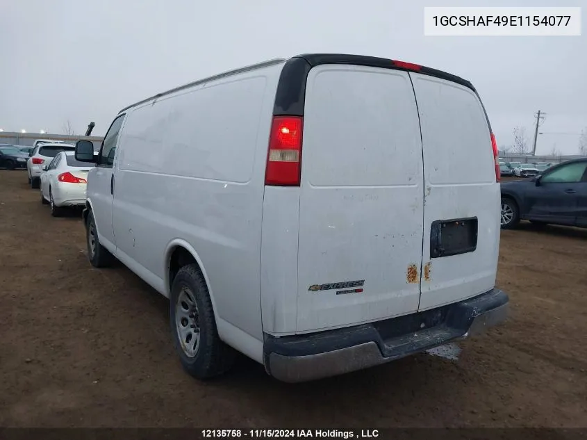 2014 Chevrolet Express VIN: 1GCSHAF49E1154077 Lot: 12135758