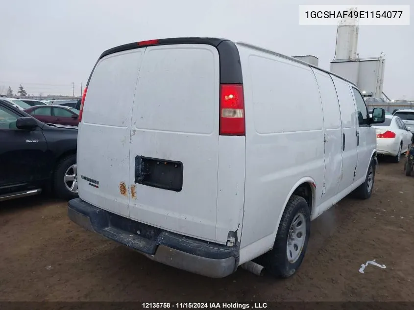 2014 Chevrolet Express VIN: 1GCSHAF49E1154077 Lot: 12135758