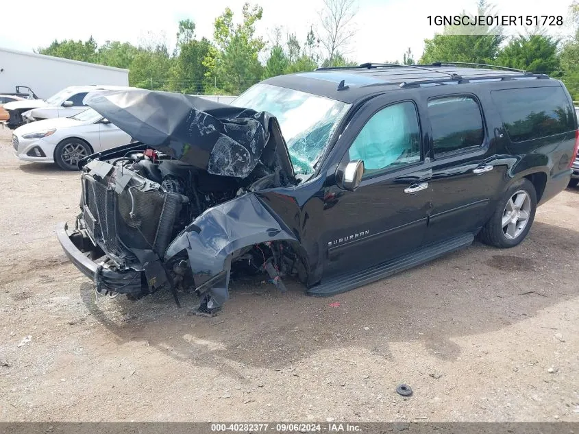 2014 Chevrolet Suburban 1500 Lt VIN: 1GNSCJE01ER151728 Lot: 40282377