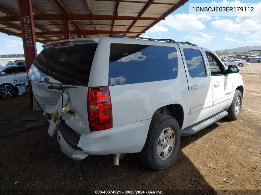 2014 Chevrolet Suburban 1500 Lt VIN: 1GNSCJE03ER179112 Lot: 40374921