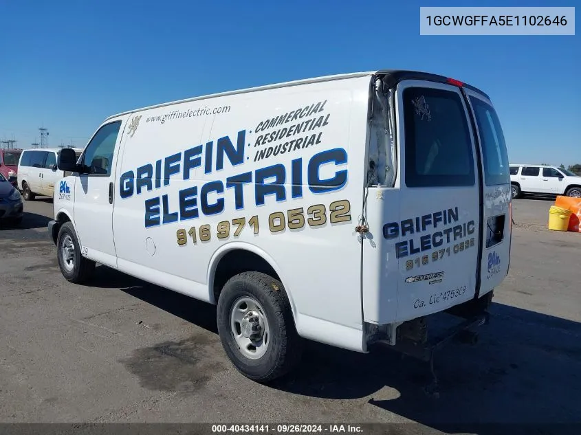 1GCWGFFA5E1102646 2014 Chevrolet Express 2500 Work Van