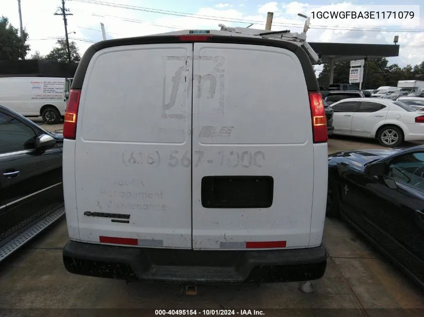 1GCWGFBA3E1171079 2014 Chevrolet Express 2500 Work Van