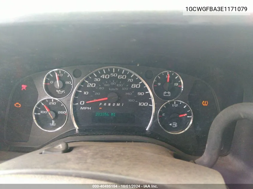 1GCWGFBA3E1171079 2014 Chevrolet Express 2500 Work Van