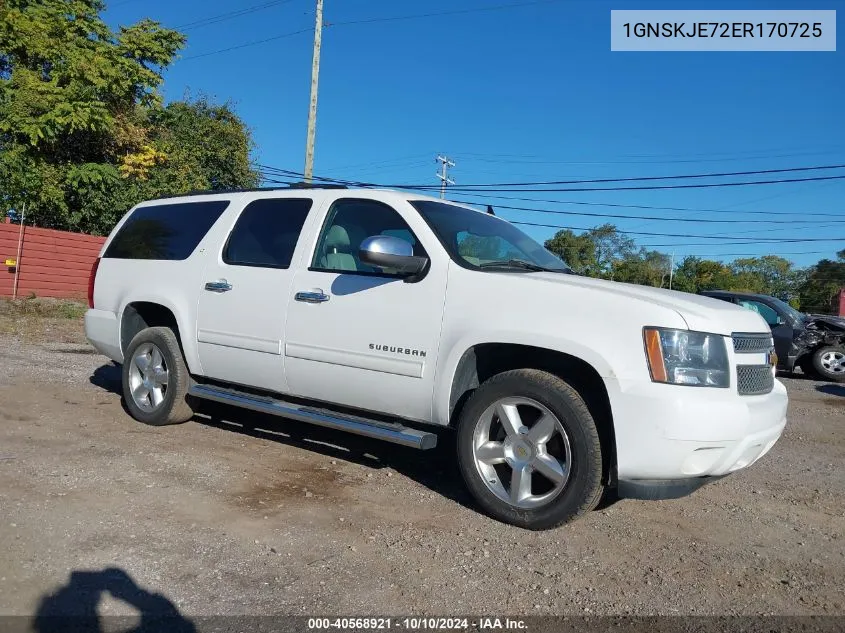 2014 Chevrolet Suburban 1500 Lt VIN: 1GNSKJE72ER170725 Lot: 40568921