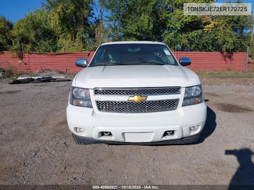 2014 Chevrolet Suburban 1500 Lt VIN: 1GNSKJE72ER170725 Lot: 40568921