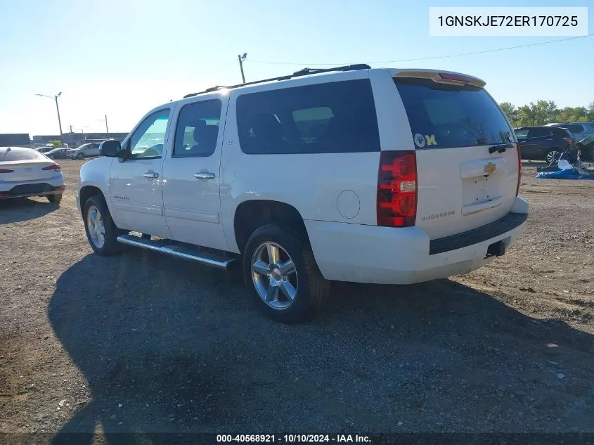 2014 Chevrolet Suburban 1500 Lt VIN: 1GNSKJE72ER170725 Lot: 40568921