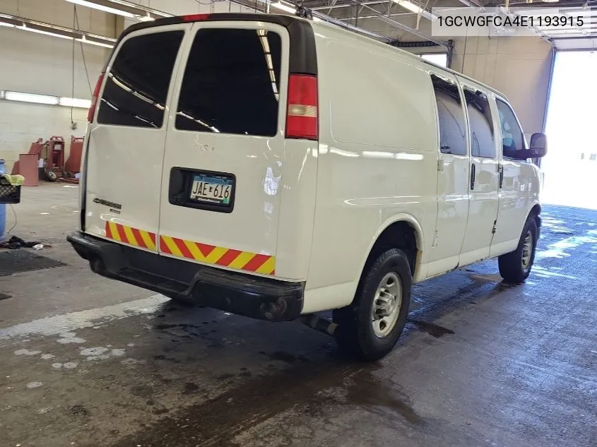 2014 Chevrolet Express G2500 VIN: 1GCWGFCA4E1193915 Lot: 40575210