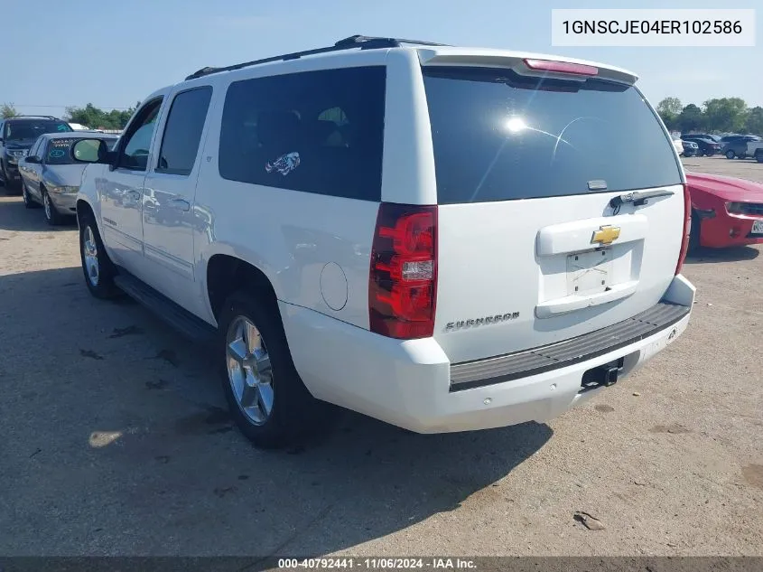 2014 Chevrolet Suburban 1500 Lt VIN: 1GNSCJE04ER102586 Lot: 40792441