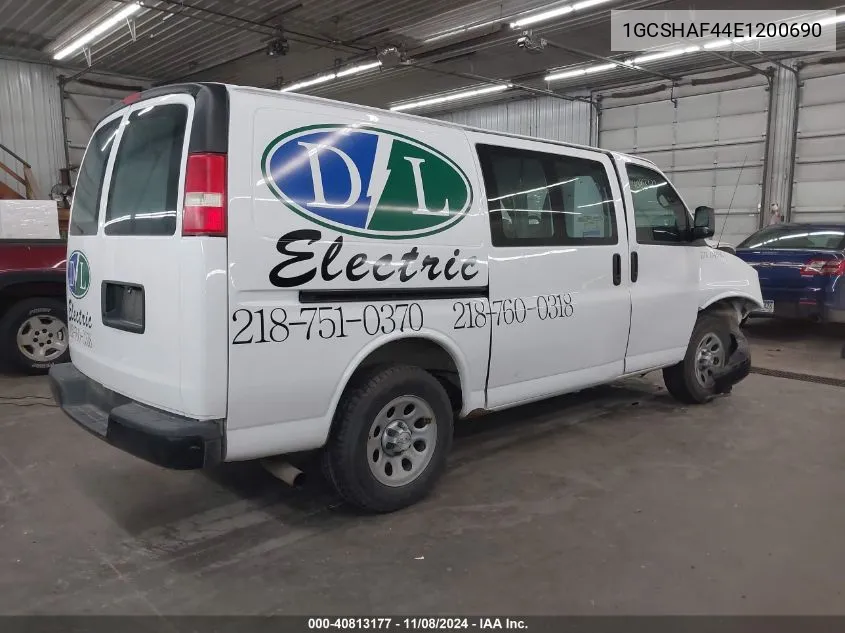 2014 Chevrolet Express 1500 Work Van VIN: 1GCSHAF44E1200690 Lot: 40813177