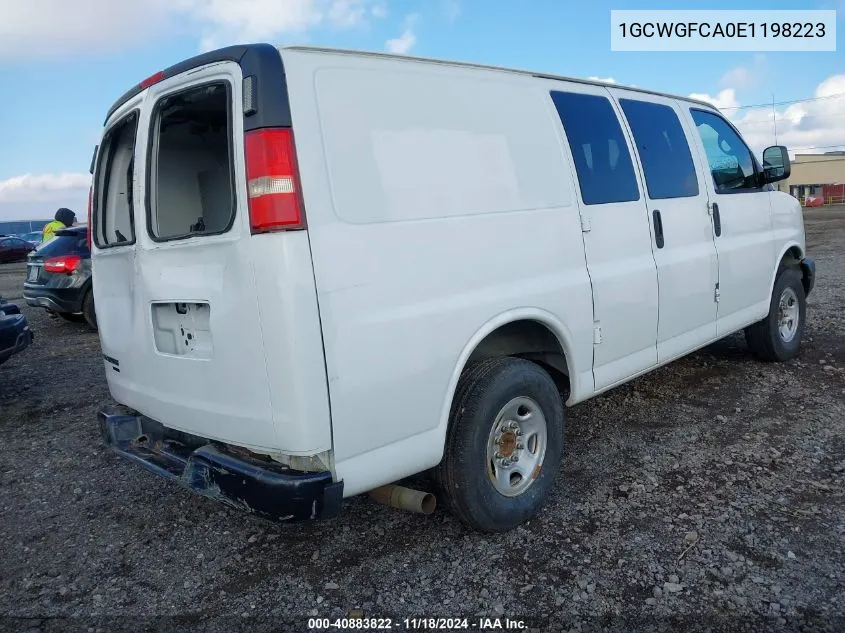 2014 Chevrolet Express 2500 Work Van VIN: 1GCWGFCA0E1198223 Lot: 40883822