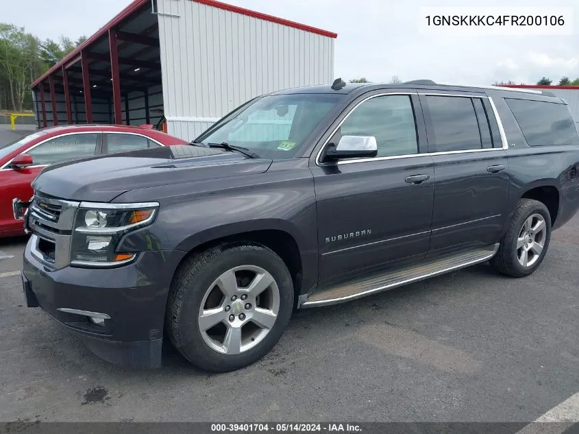 2015 Chevrolet Suburban 1500 Ltz VIN: 1GNSKKKC4FR200106 Lot: 39401704