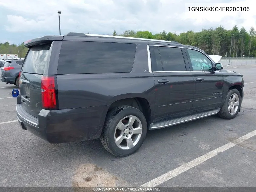 2015 Chevrolet Suburban 1500 Ltz VIN: 1GNSKKKC4FR200106 Lot: 39401704