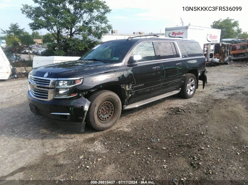 2015 Chevrolet Suburban 1500 Ltz VIN: 1GNSKKKC3FR536099 Lot: 39810437