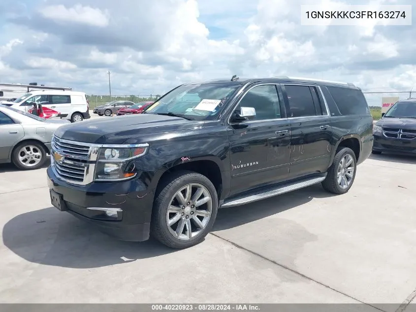 2015 Chevrolet Suburban 1500 Ltz VIN: 1GNSKKKC3FR163274 Lot: 40220923