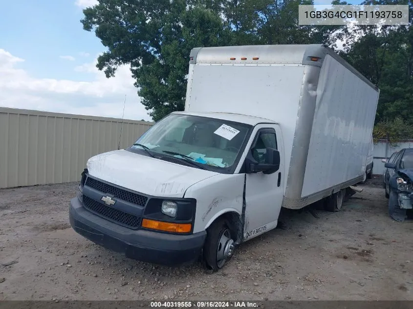 2015 Chevrolet Express G3500 VIN: 1GB3G4CG1F1193758 Lot: 40319555