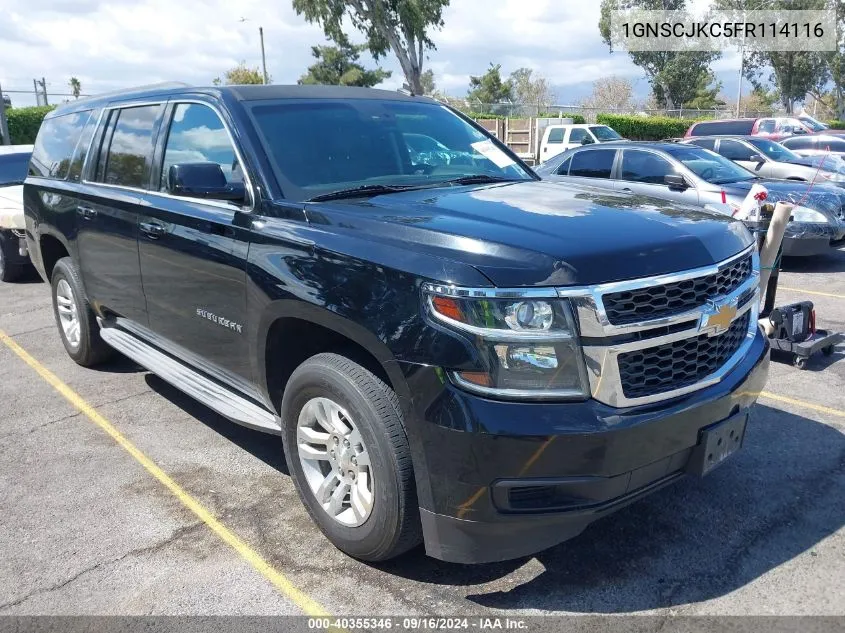 2015 Chevrolet Suburban 1500 Lt VIN: 1GNSCJKC5FR114116 Lot: 40355346