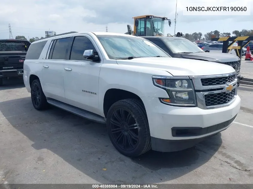 2015 Chevrolet Suburban 1500 Lt VIN: 1GNSCJKCXFR190060 Lot: 40385984