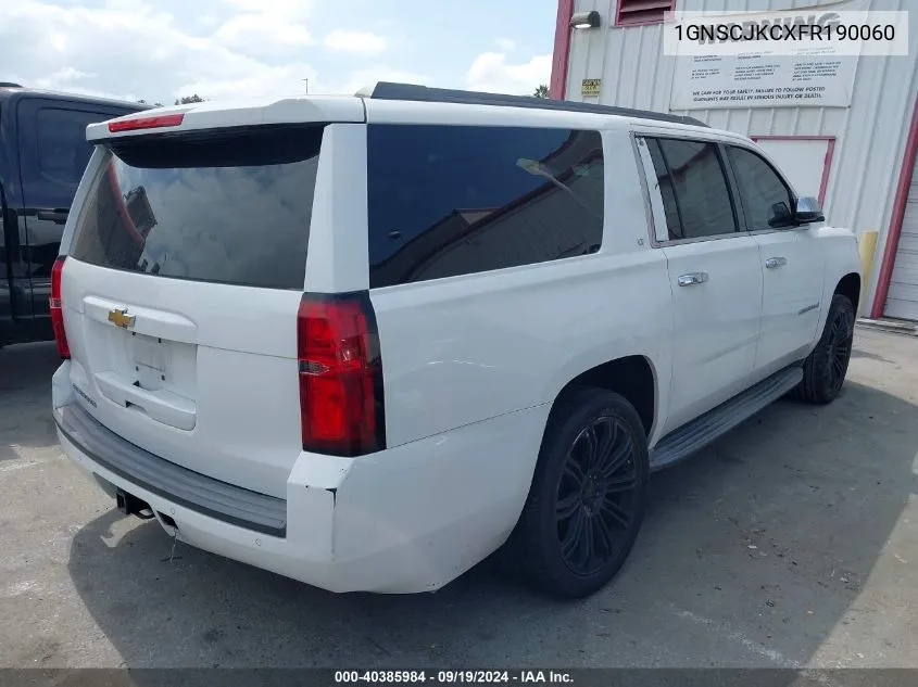 1GNSCJKCXFR190060 2015 Chevrolet Suburban 1500 Lt